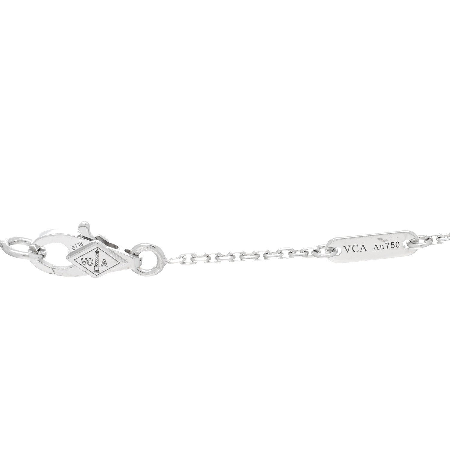 Van Cleef & Arpels 18K White Gold Diamond Sweet Alhambra Pendant Necklace 4 of 4