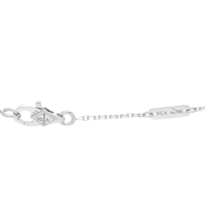 Van Cleef & Arpels 18K White Gold Diamond Sweet Alhambra Pendant Necklace 4 of 4