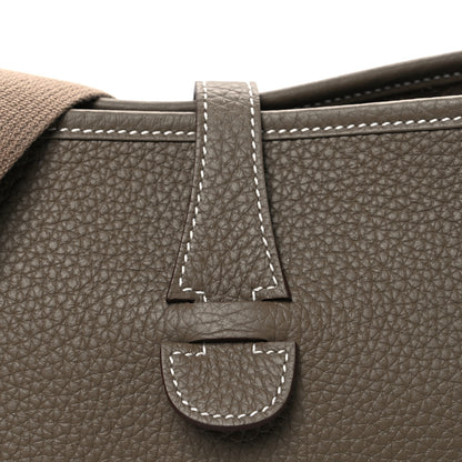 Hermes Taurillon Clemence EVELYNE III PM Etoupe 8 of 11