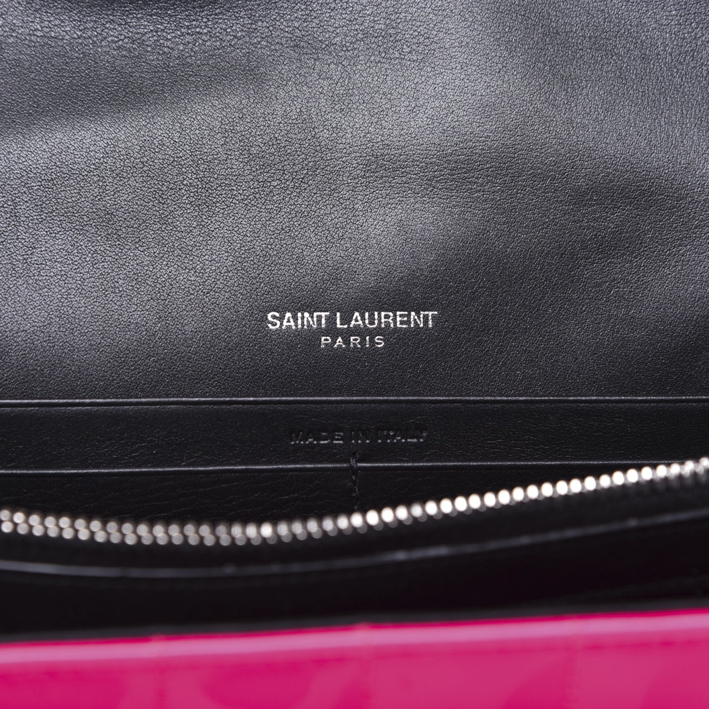 Patent Calfskin Matelasse Monogram Vicky Chain Wallet Pink