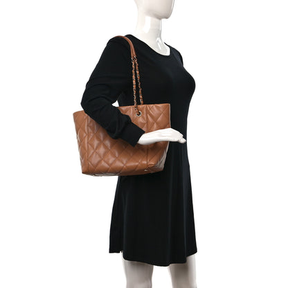 Chanel Caviar Quilted Small Shopping Tote Dark Beige 2 of 11
