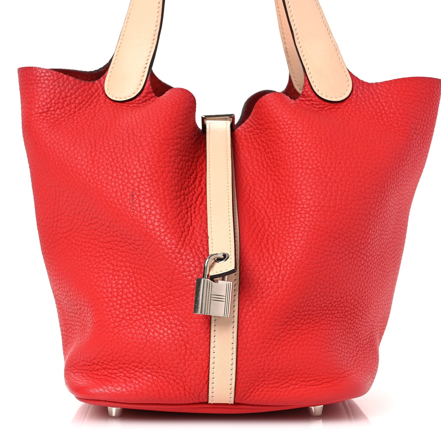 Hermes Taurillon Clemence Swift Eclat Picotin Lock 22 MM Rouge Tomate Rose Eglantine 8 of 13