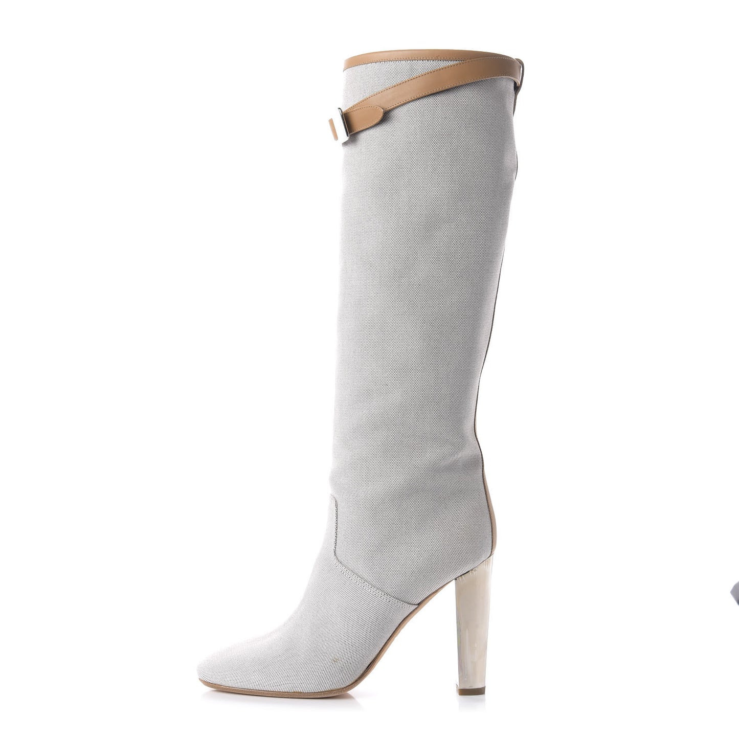 Toile Calfskin Knee High Riding Boots 39