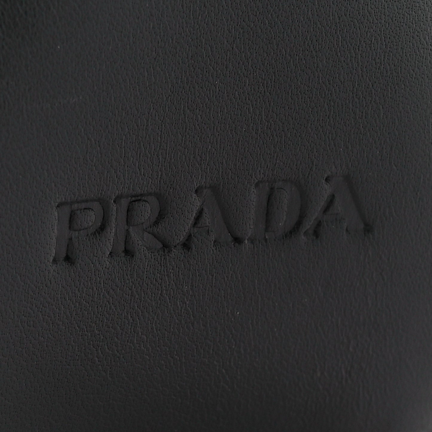 Saffiano Logo Embossed Shoulder Bag Black