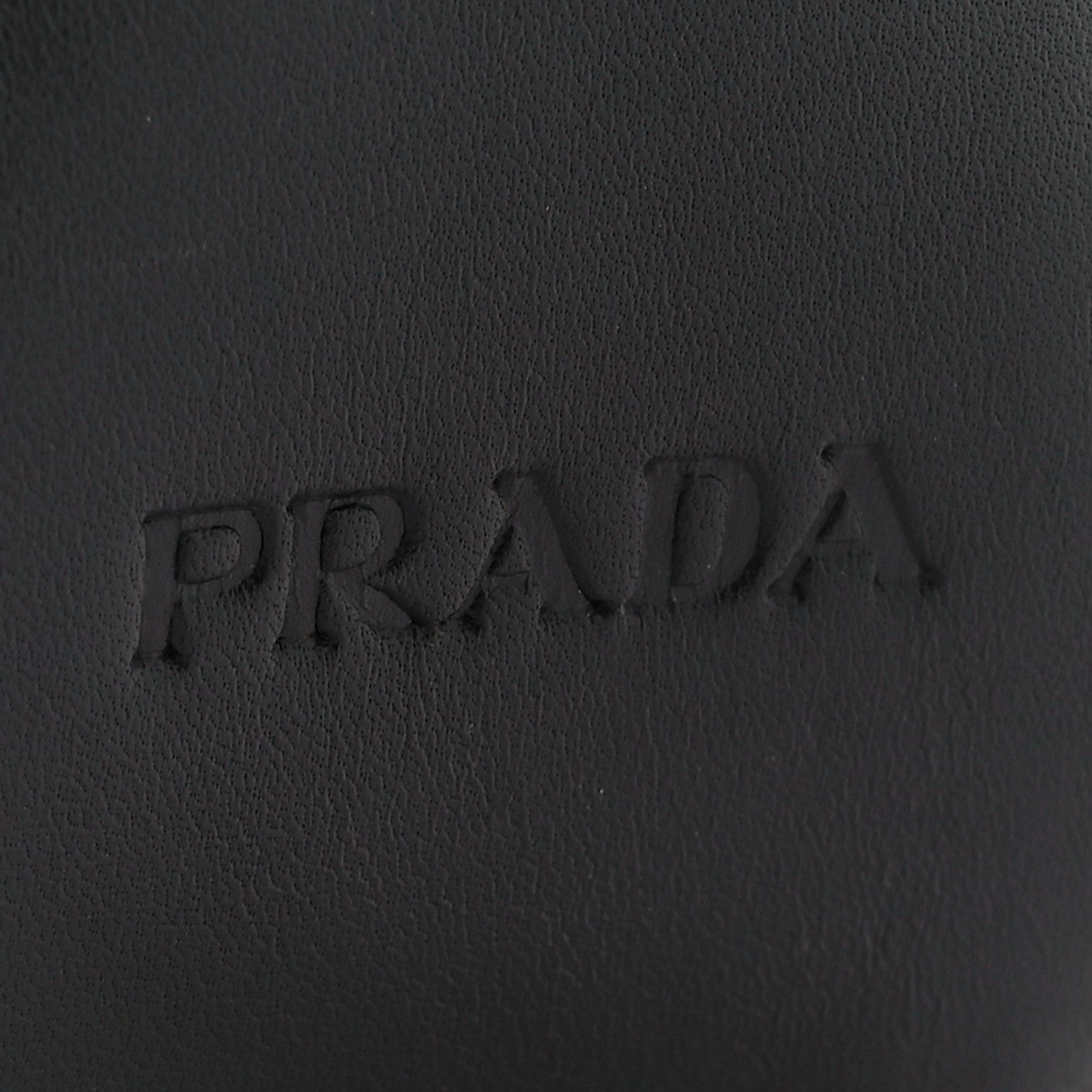 Prada Saffiano Logo Embossed Shoulder Bag Black 8 of 12