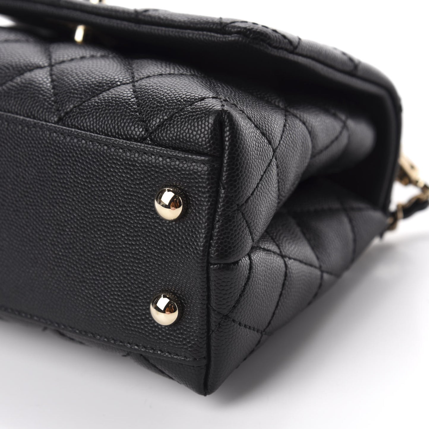 Caviar Quilted Extra Mini Coco Handle Flap Black