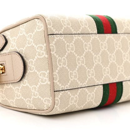Gucci GG Supreme Monogram Textured Dollar Calfskin Web Ophidia Mini Top Handle Bag Beige Mystic White Oatmeal 8 of 9