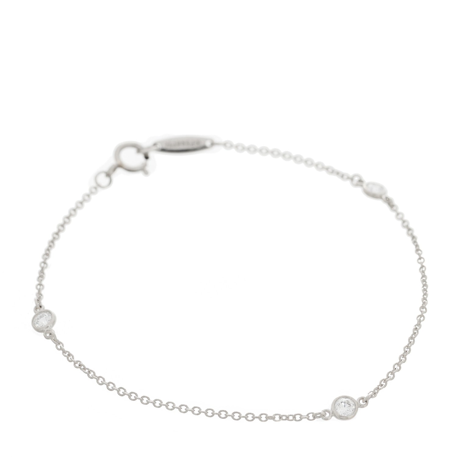 Tiffany Platinum Diamond .15ctw Elsa Peretti Diamonds by the Yard Station Bracelet 1 of 5