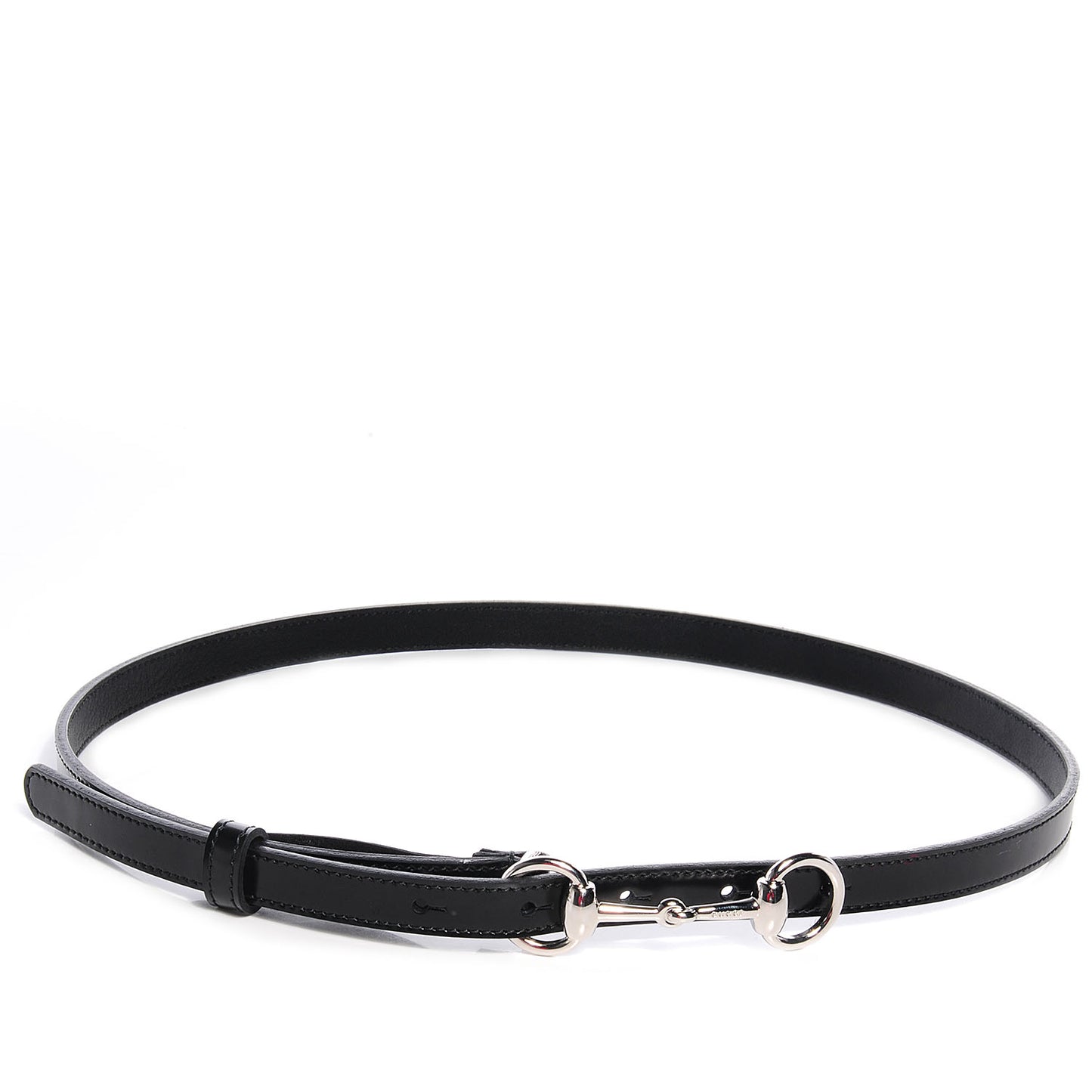 Leather Horsebit Thin Belt 80 32 Black
