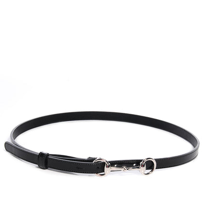 Gucci Leather Horsebit Thin Belt 80 32 Black 1 of 6