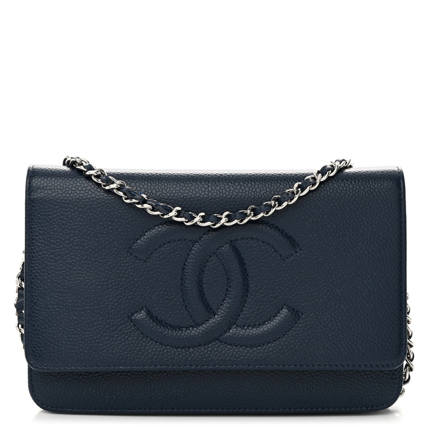Caviar Timeless CC Wallet on Chain WOC Navy Blue