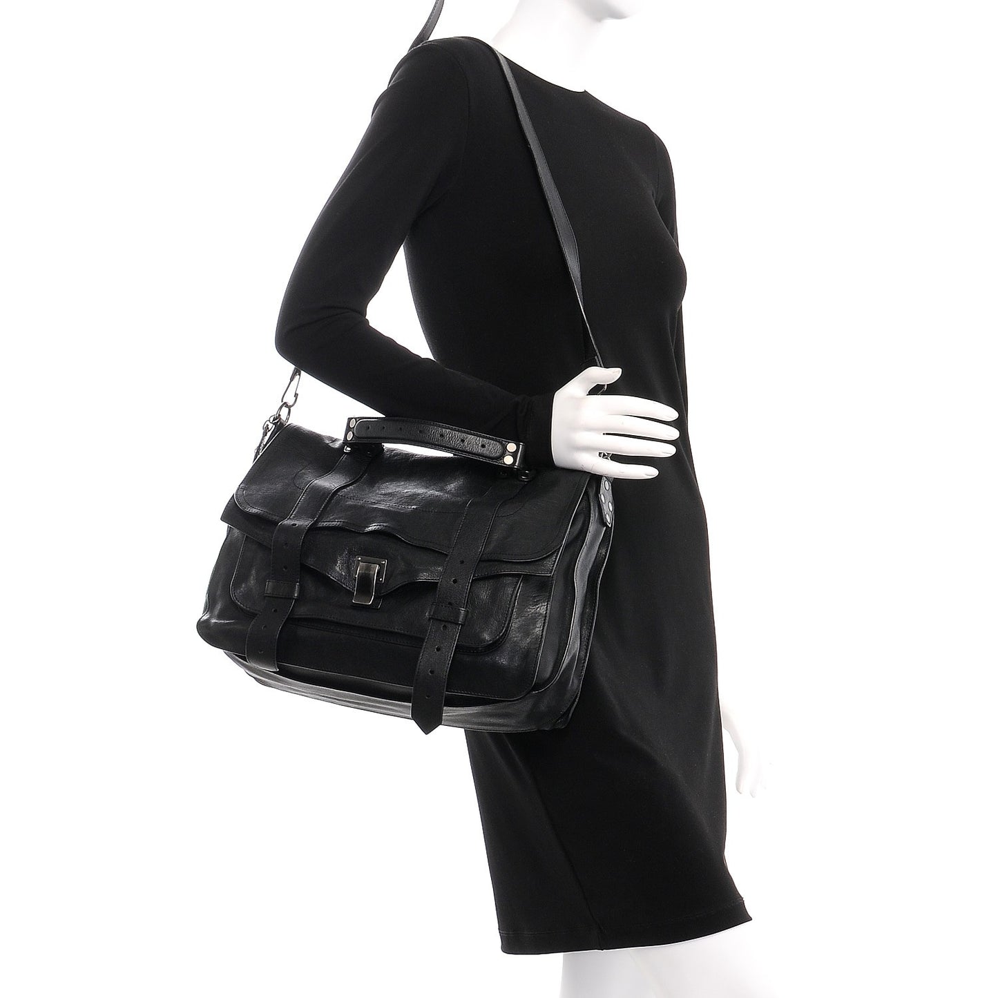 Lambskin Medium PS1 Satchel Black