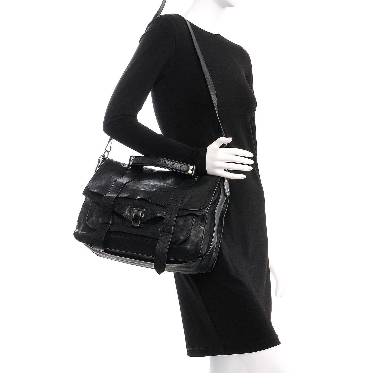 Proenza Schouler Lambskin Medium PS1 Satchel Black 2 of 9
