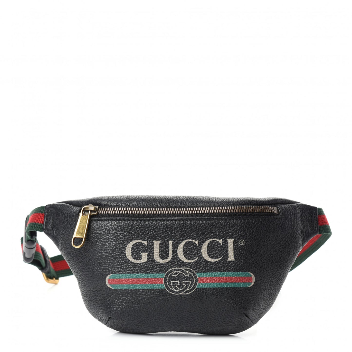 Grained Calfskin Small Logo Belt Bag Black