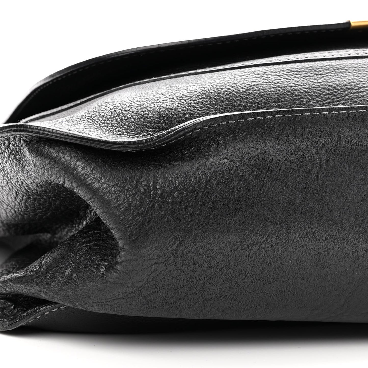 Calfskin Large Marcie Satchel Black