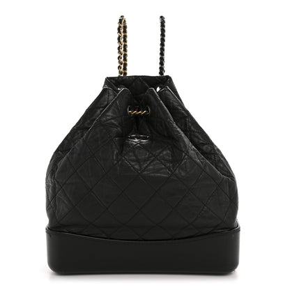Chanel Aged Calfskin Quilted Gabrielle Backpack Black 1 of 12