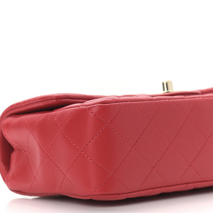 Chanel Lambskin Quilted Mini Rectangular Flap Red 8 of 9