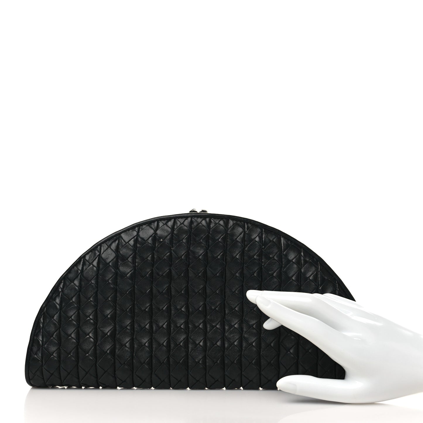 Calfskin Intrecciato Knot Clutch Black