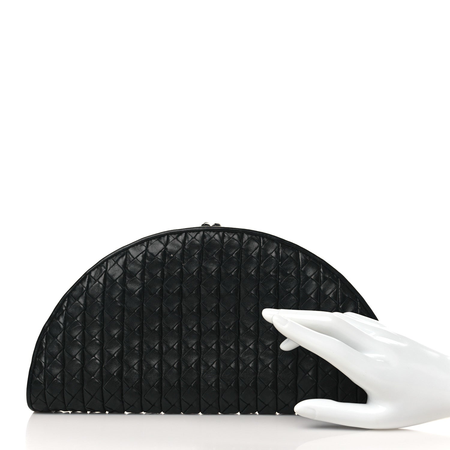 Bottega Veneta Calfskin Intrecciato Knot Clutch Black 2 of 6