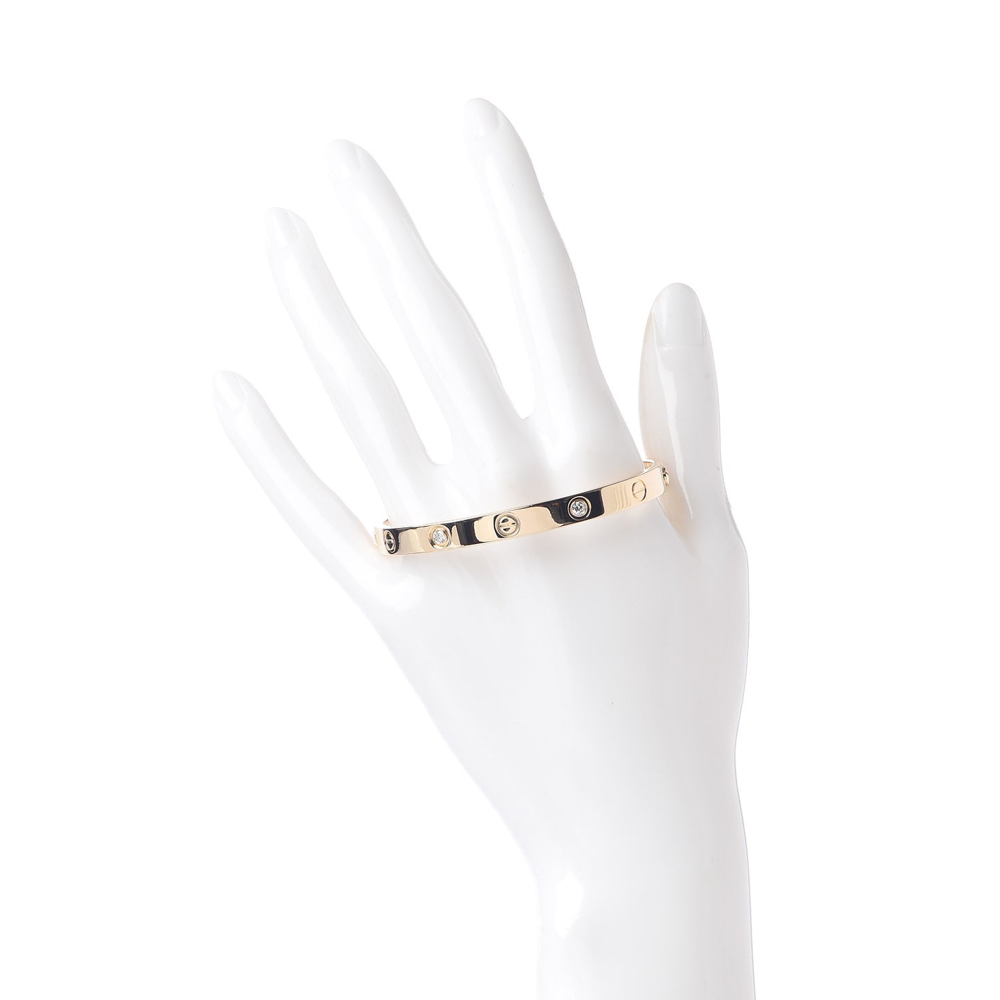 18K Yellow Gold 4 Diamond LOVE Bracelet 17