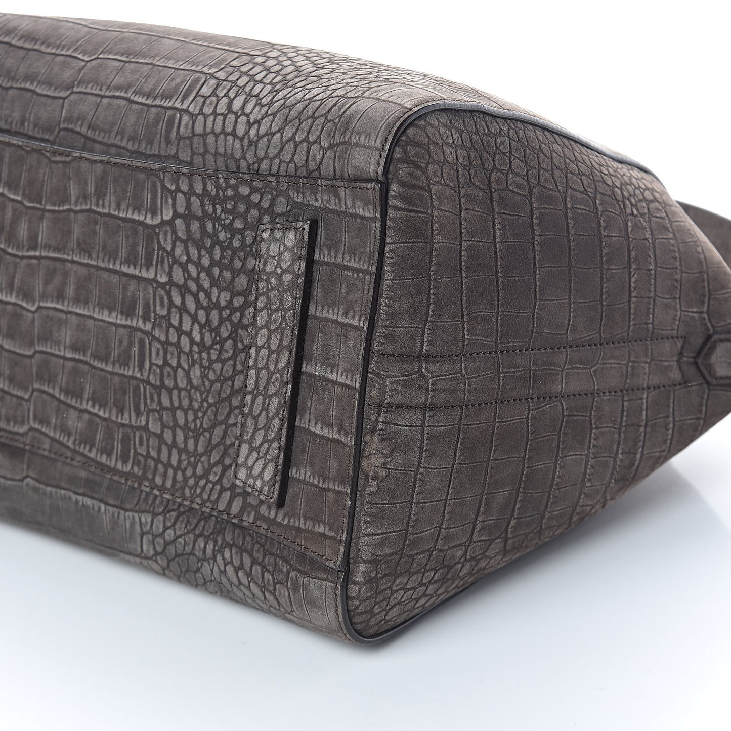 Nubuck Crocodile Embossed Medium Antigona Brown