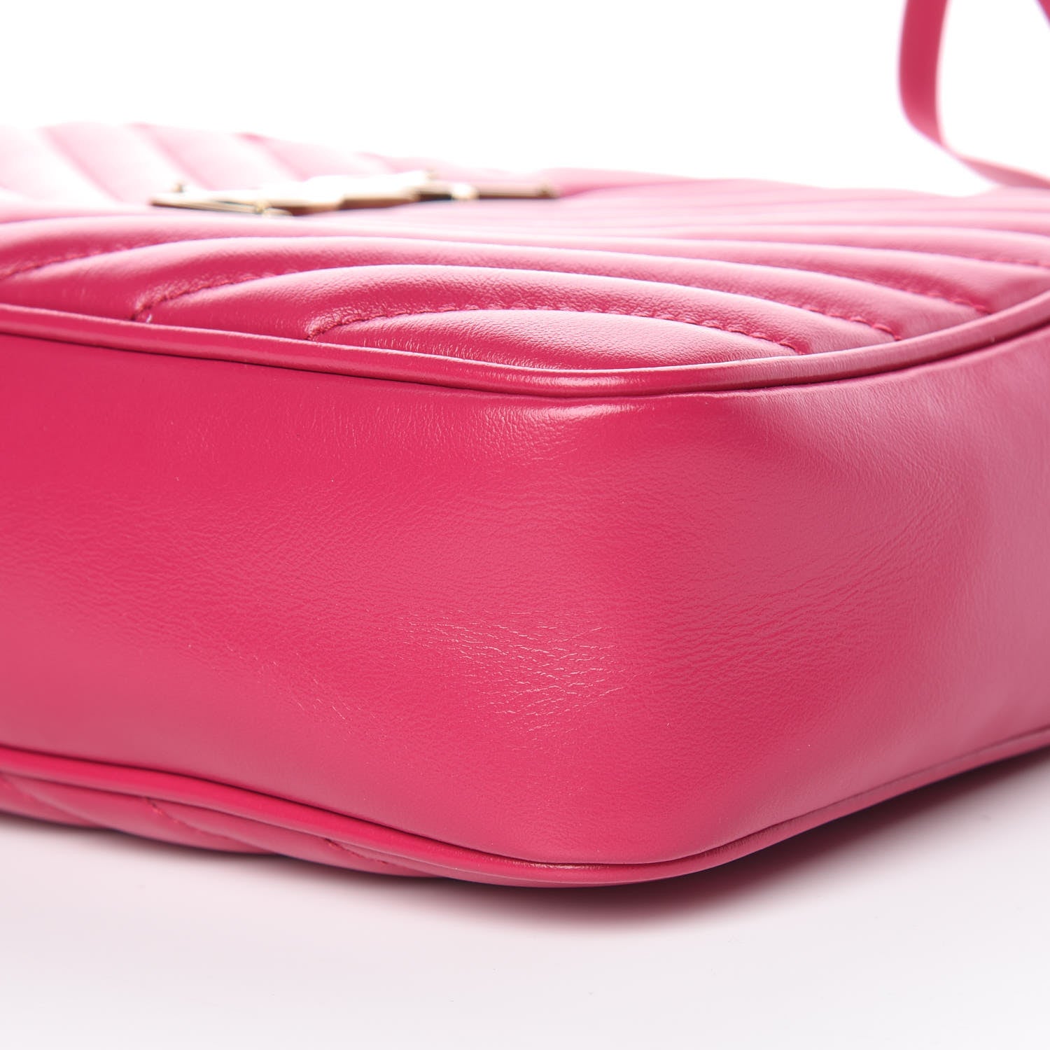 Saint Laurent Calfskin Matelasse Monogram Lou Camera Bag Bright Pink 9 of 9