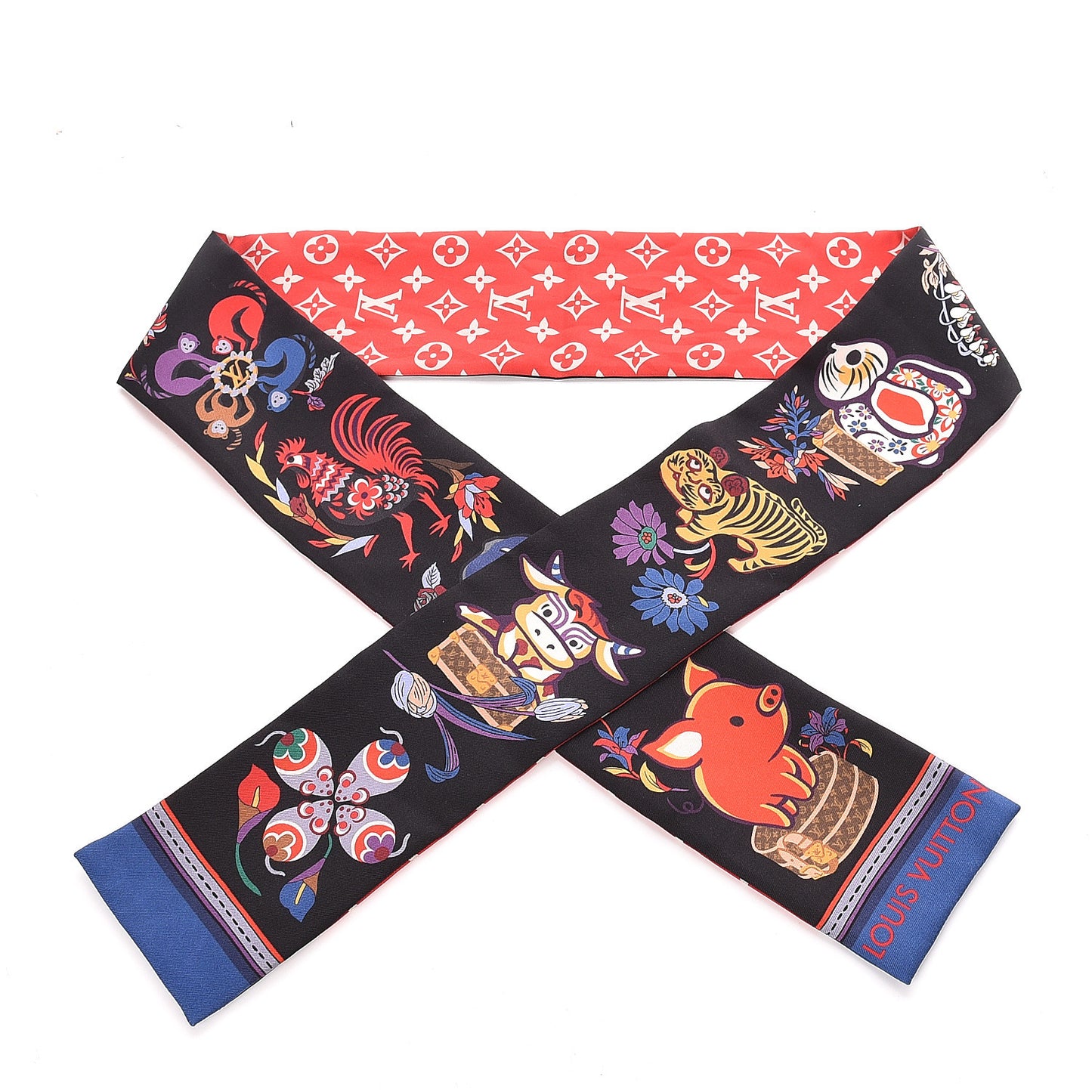 Silk Monogram Superstition Bandeau Black