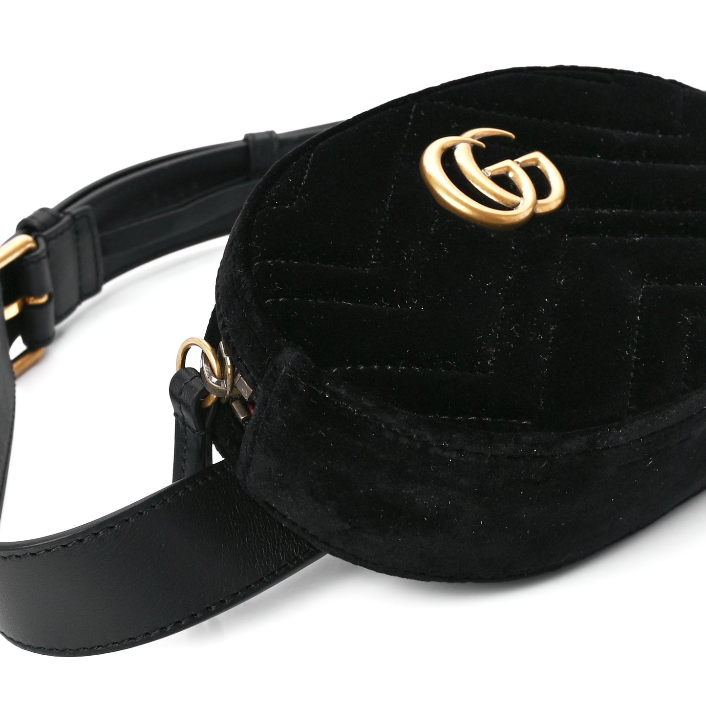Velvet Matelasse GG Marmont Belt Bag 95 38 Black