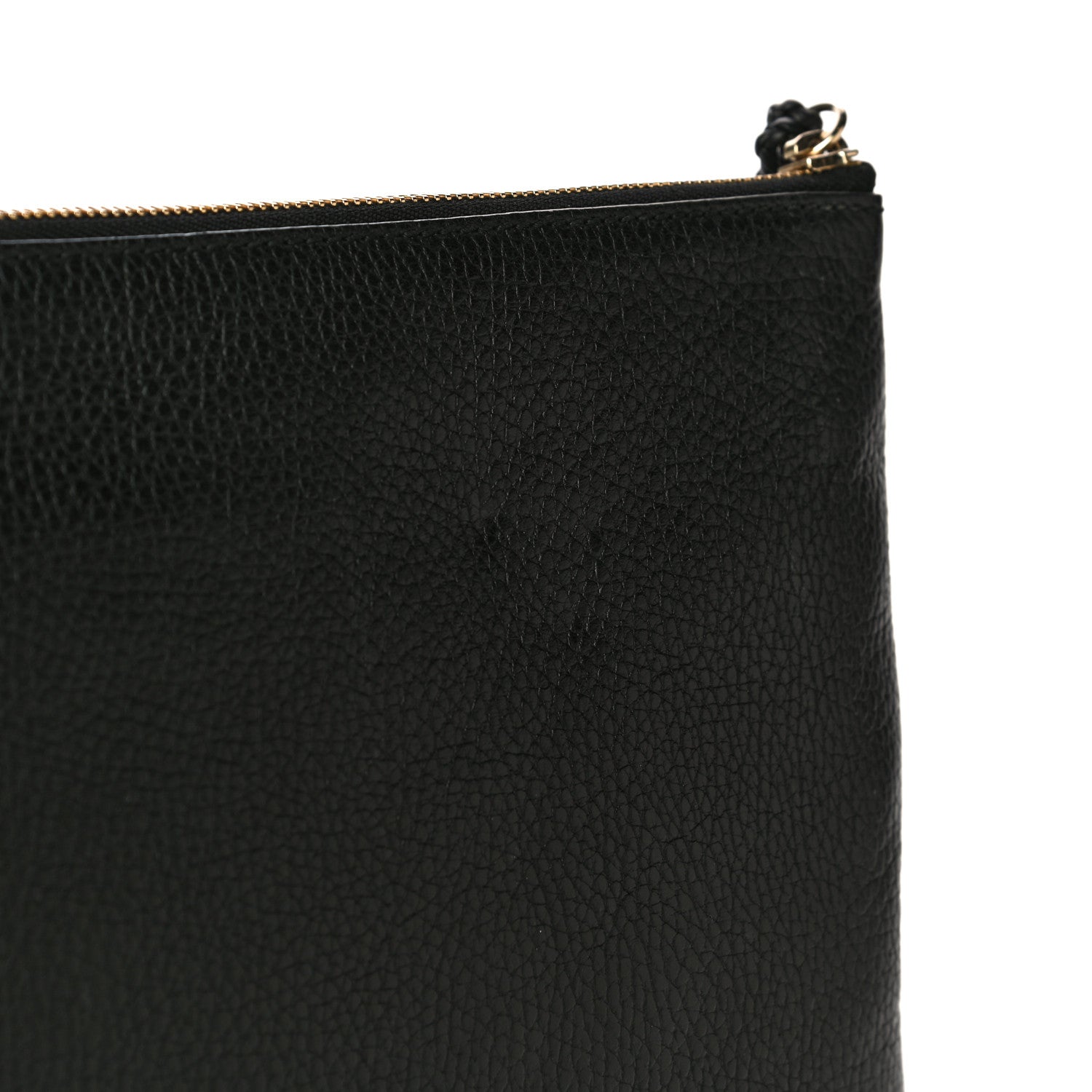 Gucci Pebbled Calfskin Large Bamboo Clutch Black 12 of 15