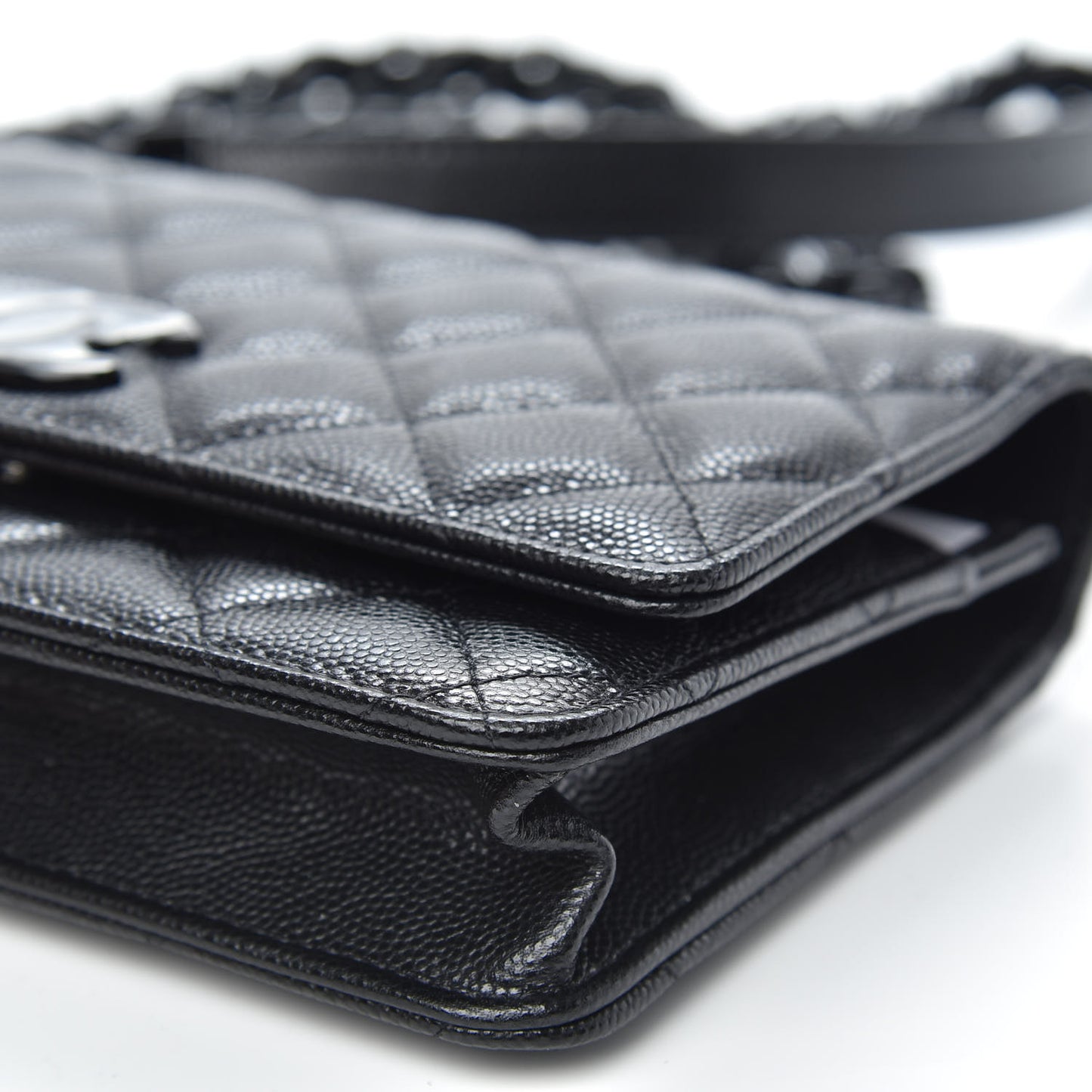 Caviar Quilted My Everything Wallet On Chain WOC Black
