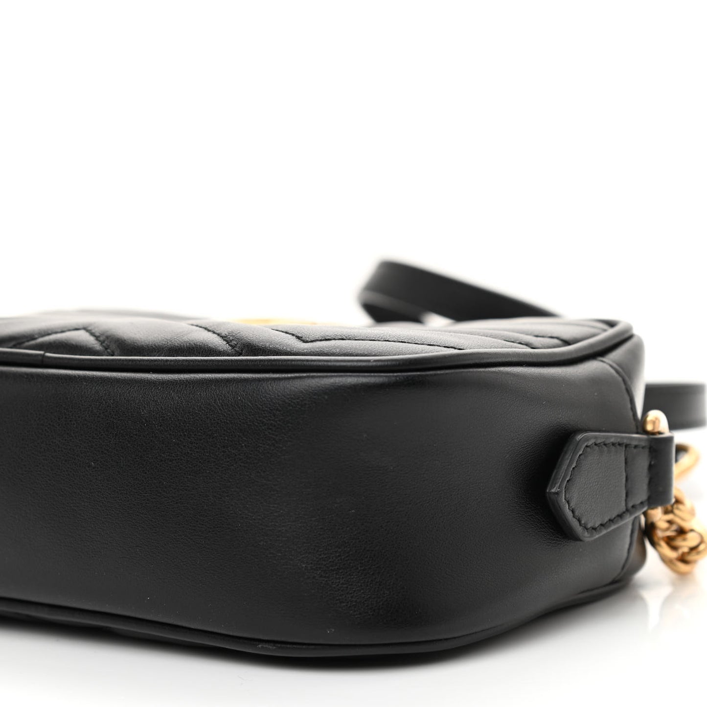 Calfskin Matelasse Mini GG Marmont Chain Shoulder Bag Black