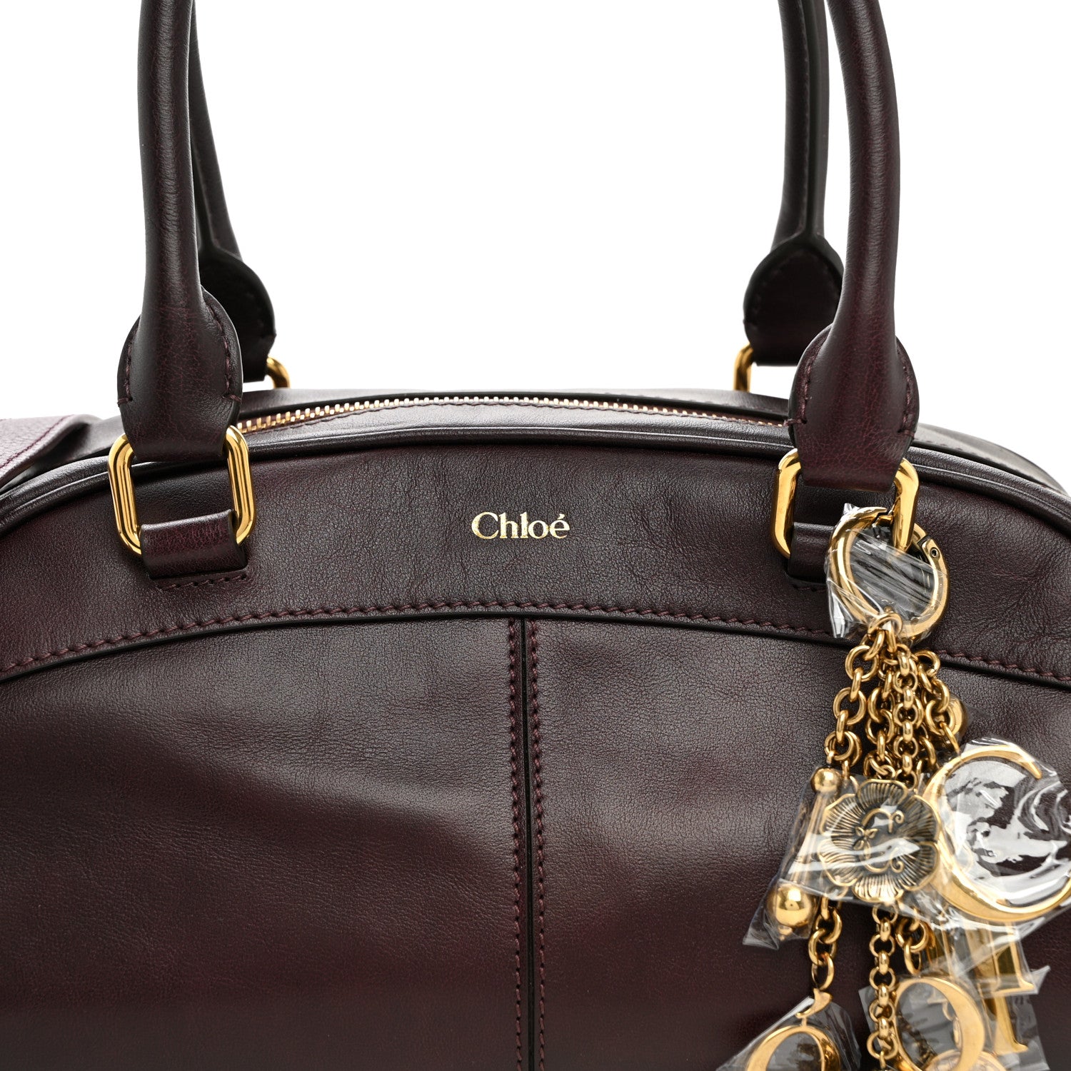 Chloe Smooth Calfskin Charms Bowling Bag Perfect Plum 7 of 11