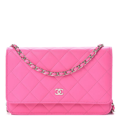 Chanel Lambskin Quilted Wallet On Chain WOC Pink 1 of 11