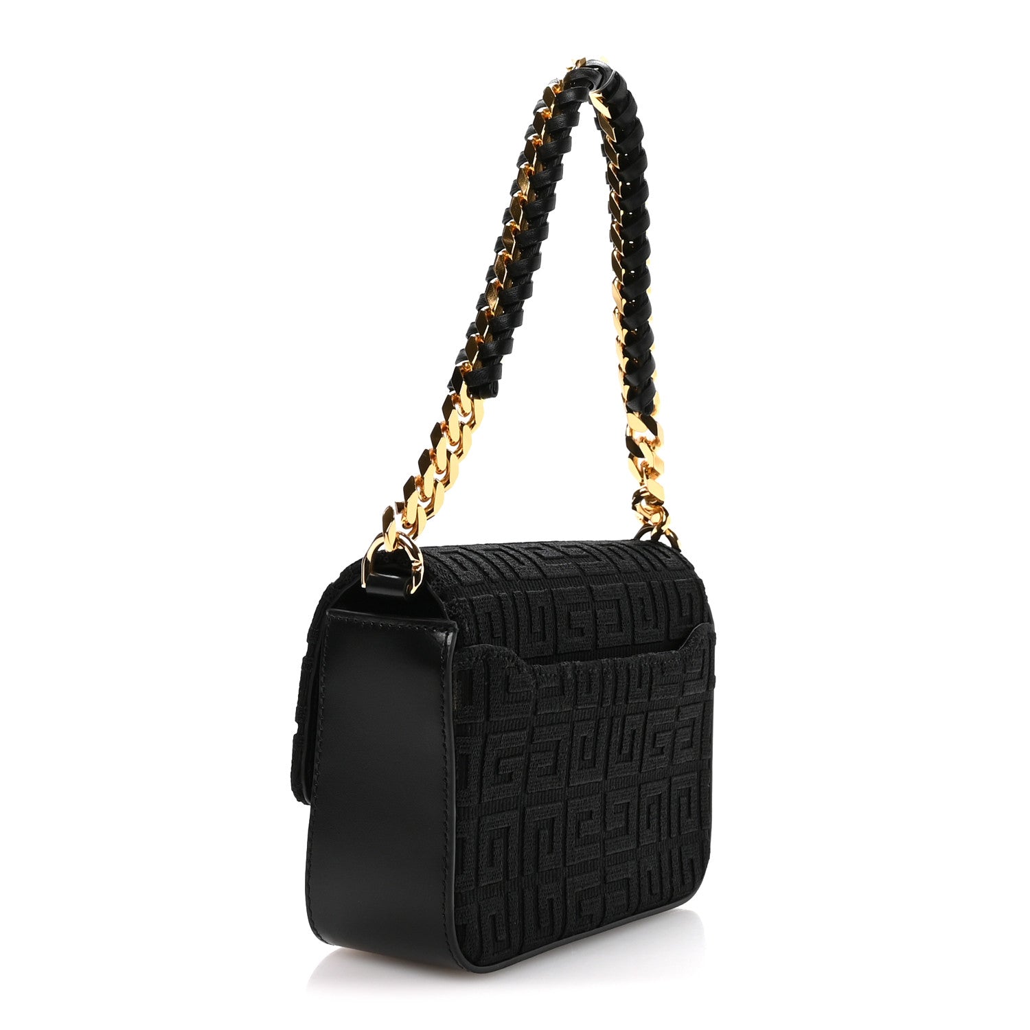 Givenchy Canvas Woven Embroidered Small 4G Bag With Chain Black 3 of 10