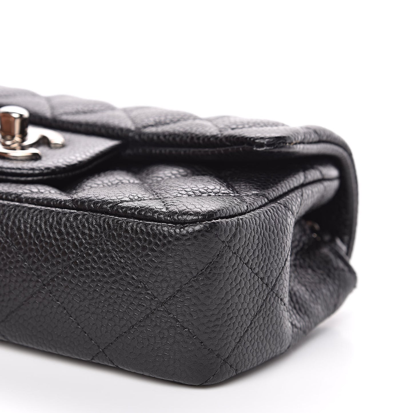 Metallic Caviar Quilted Extra Mini Flap Black