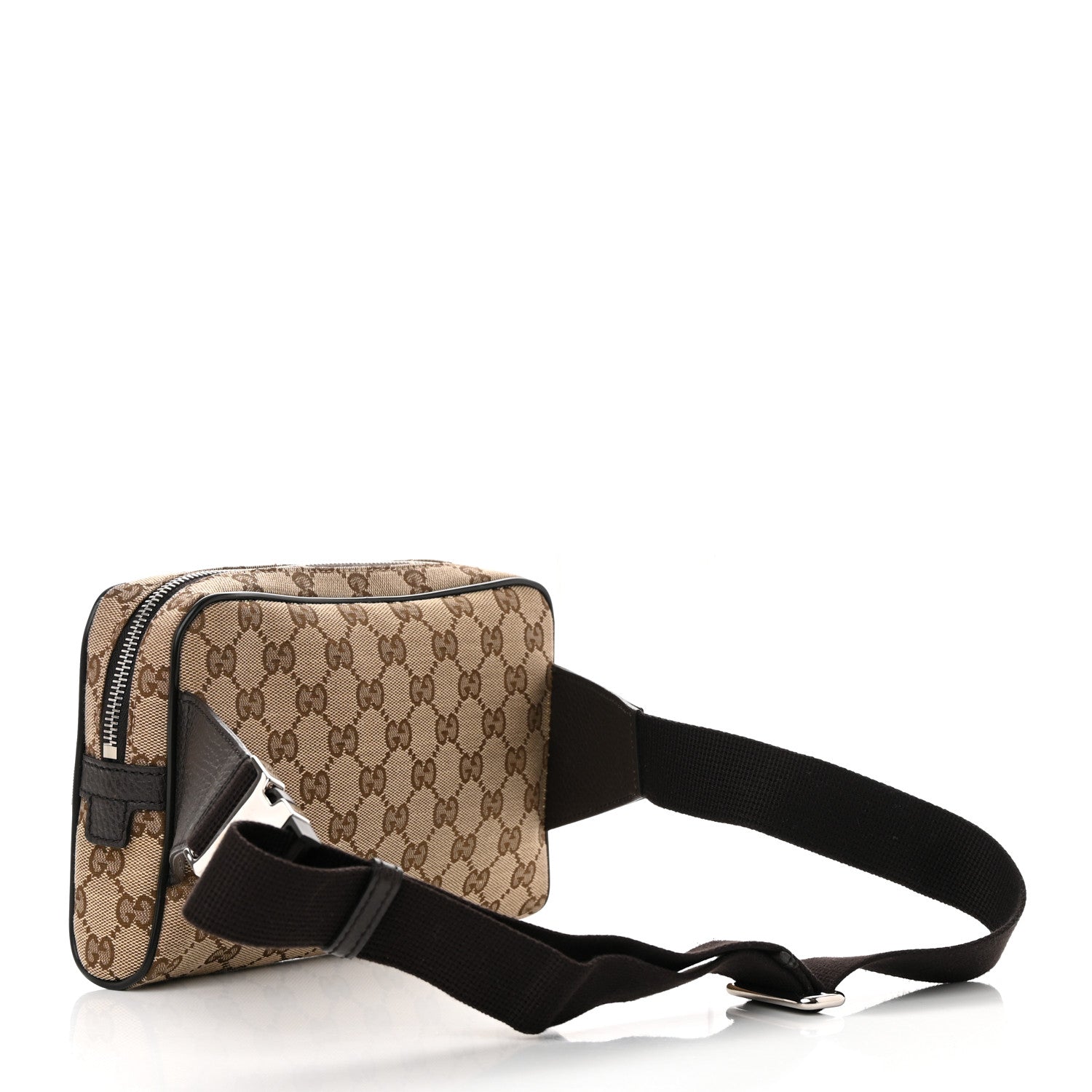 Gucci Monogram Dollar Calfskin Belt Bag Beige Ebony Testa di Moro Marrone Scuro 3 of 13