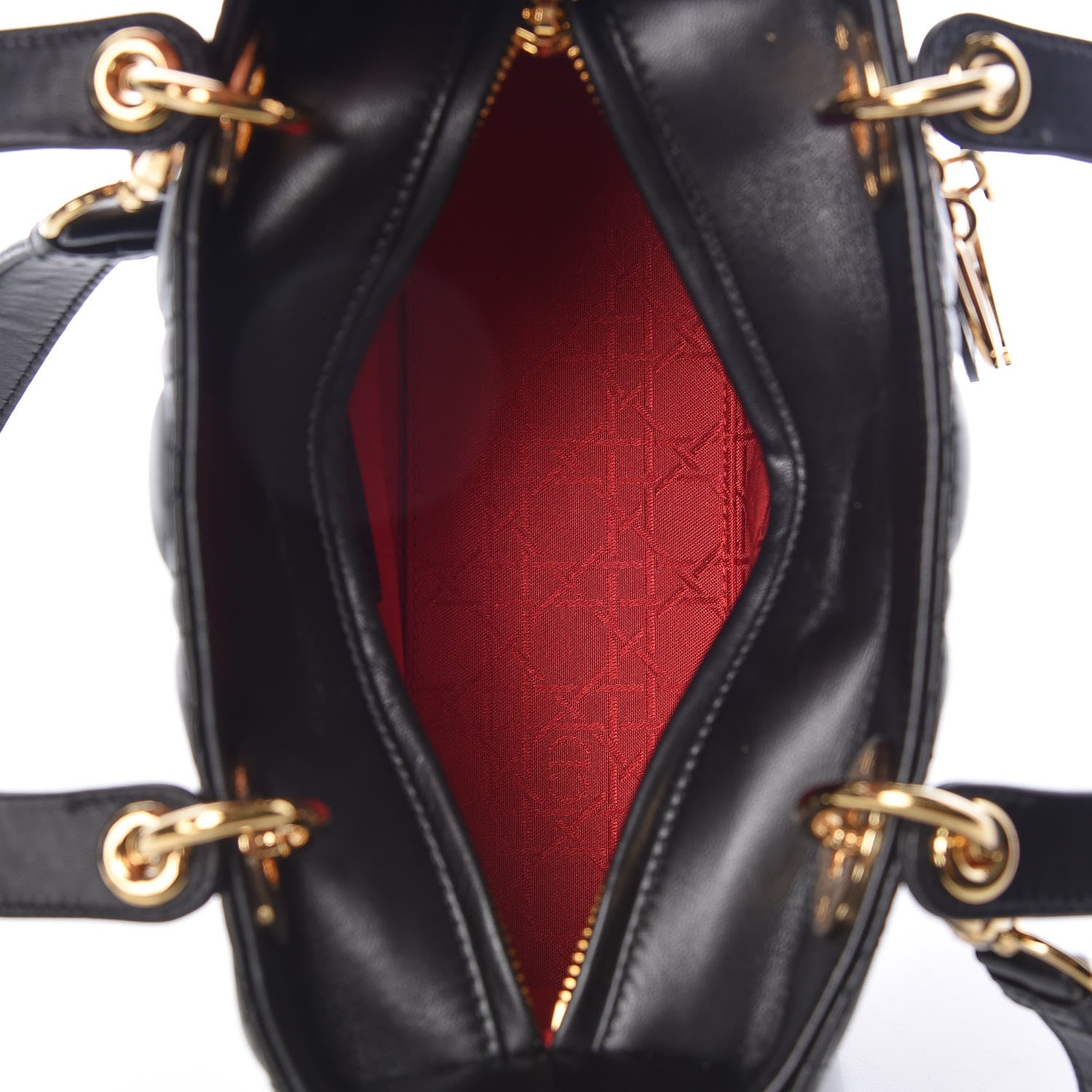 Christian Dior Lambskin Cannage Medium Lady Dior Black 8 of 12