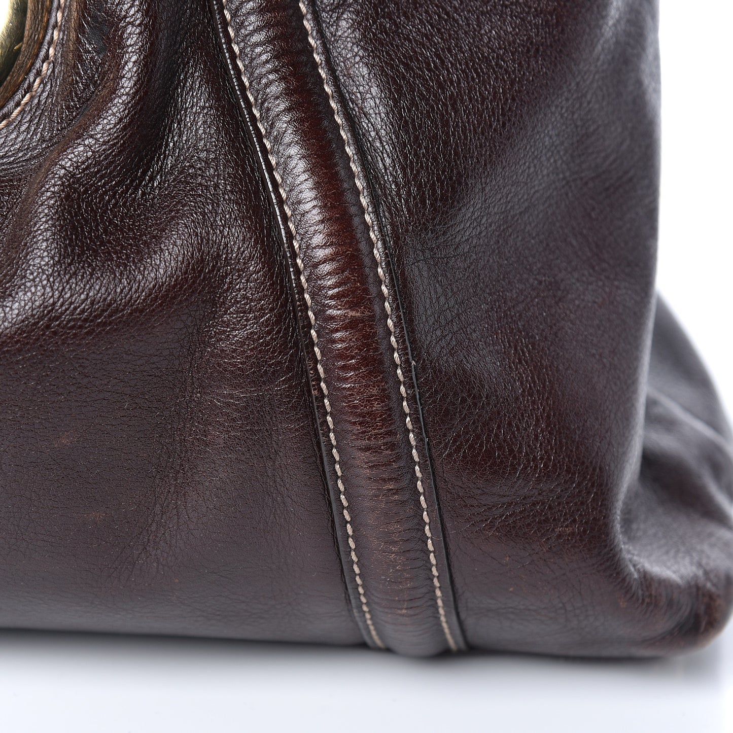 Calfskin Medium Britt Tote Dark Brown