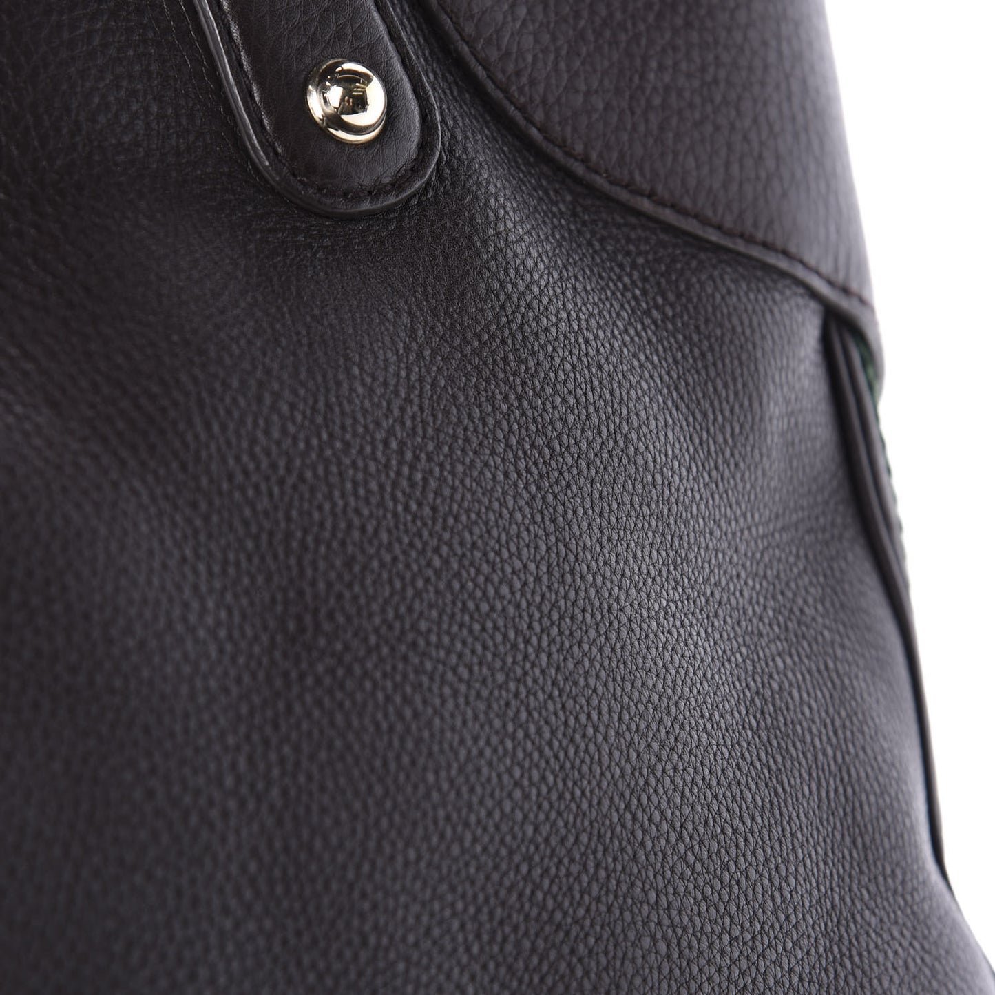 Calfskin Horsebit Web Dark Brown