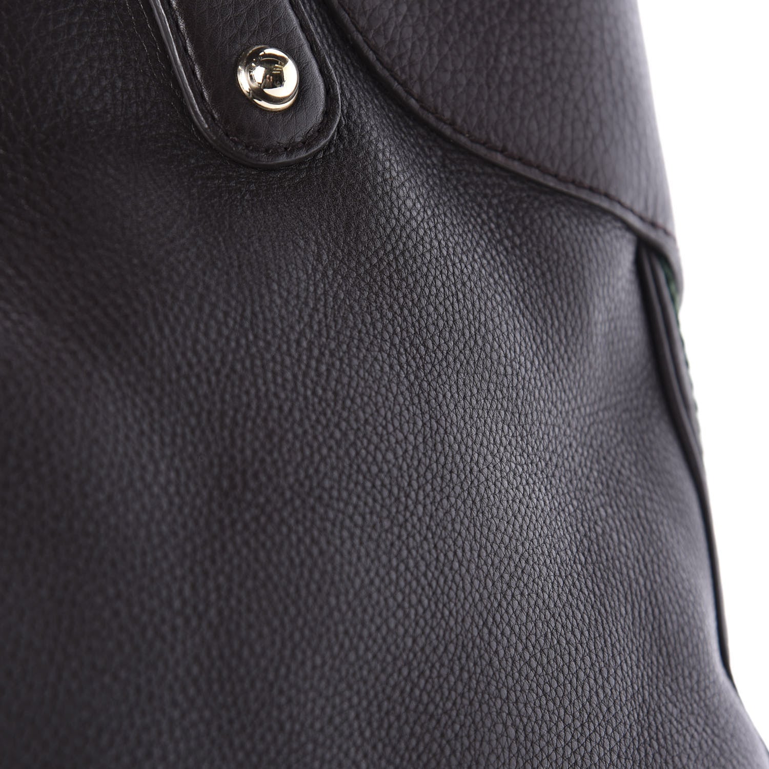 Gucci Calfskin Horsebit Web Dark Brown 9 of 12