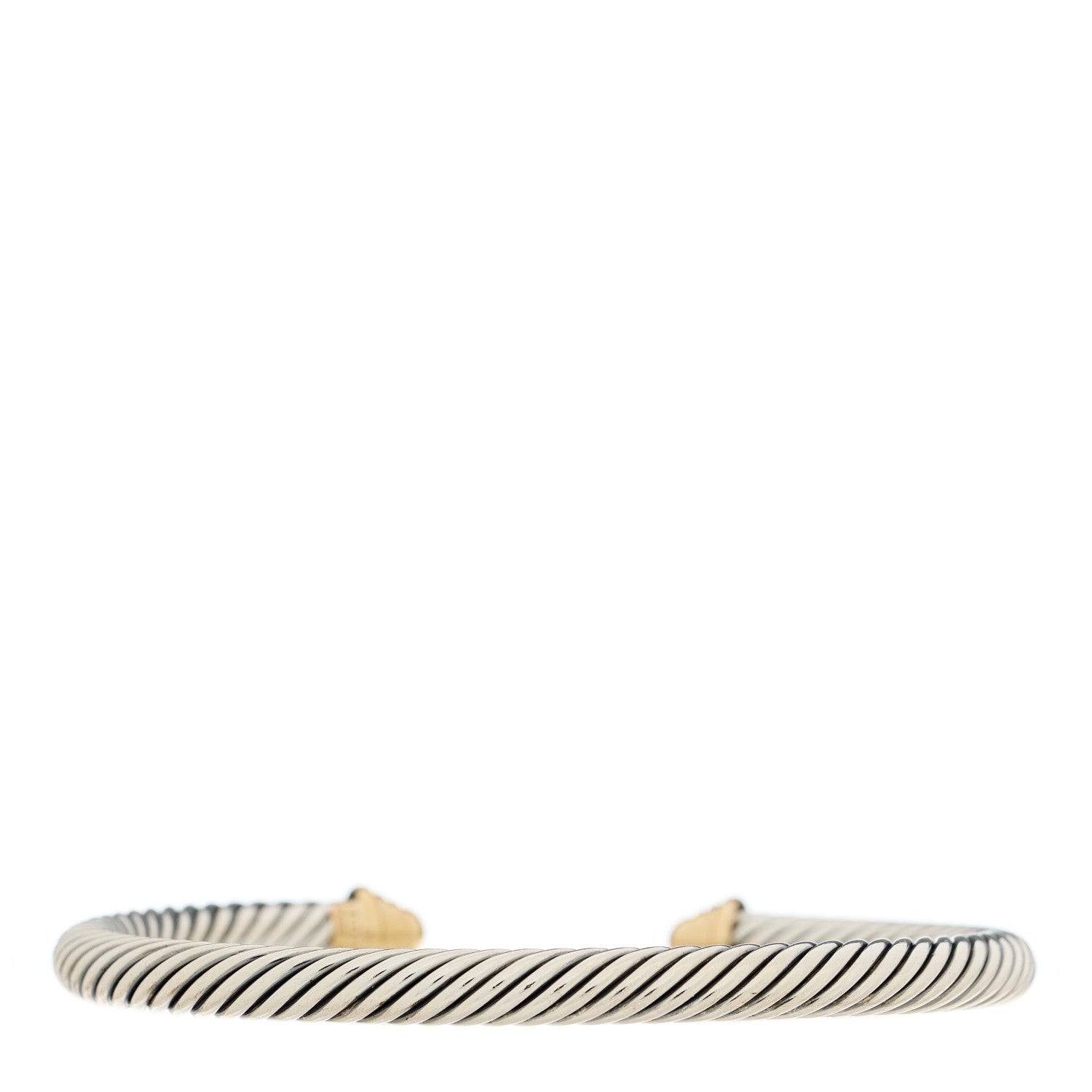 David Yurman Sterling Silver 14K Yellow Gold 5mm Cable Classics Bracelet 3 of 4