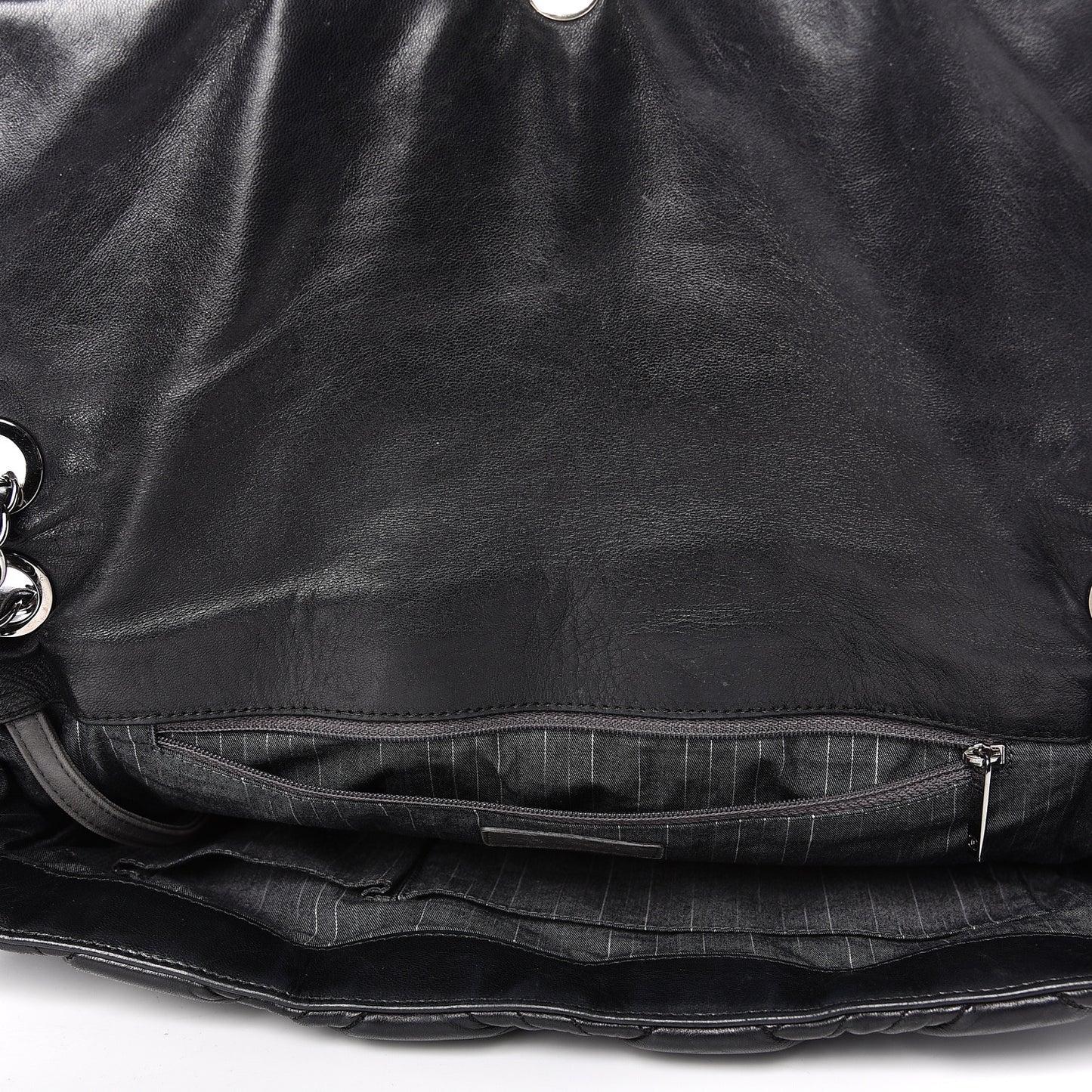 Lambskin In and Out XL Maxi Flap Black