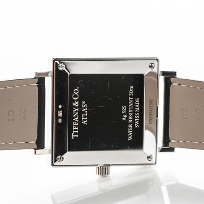 Tiffany Sterling Silver Calfskin 34mm Atlas Square Automatic Watch 7 of 7