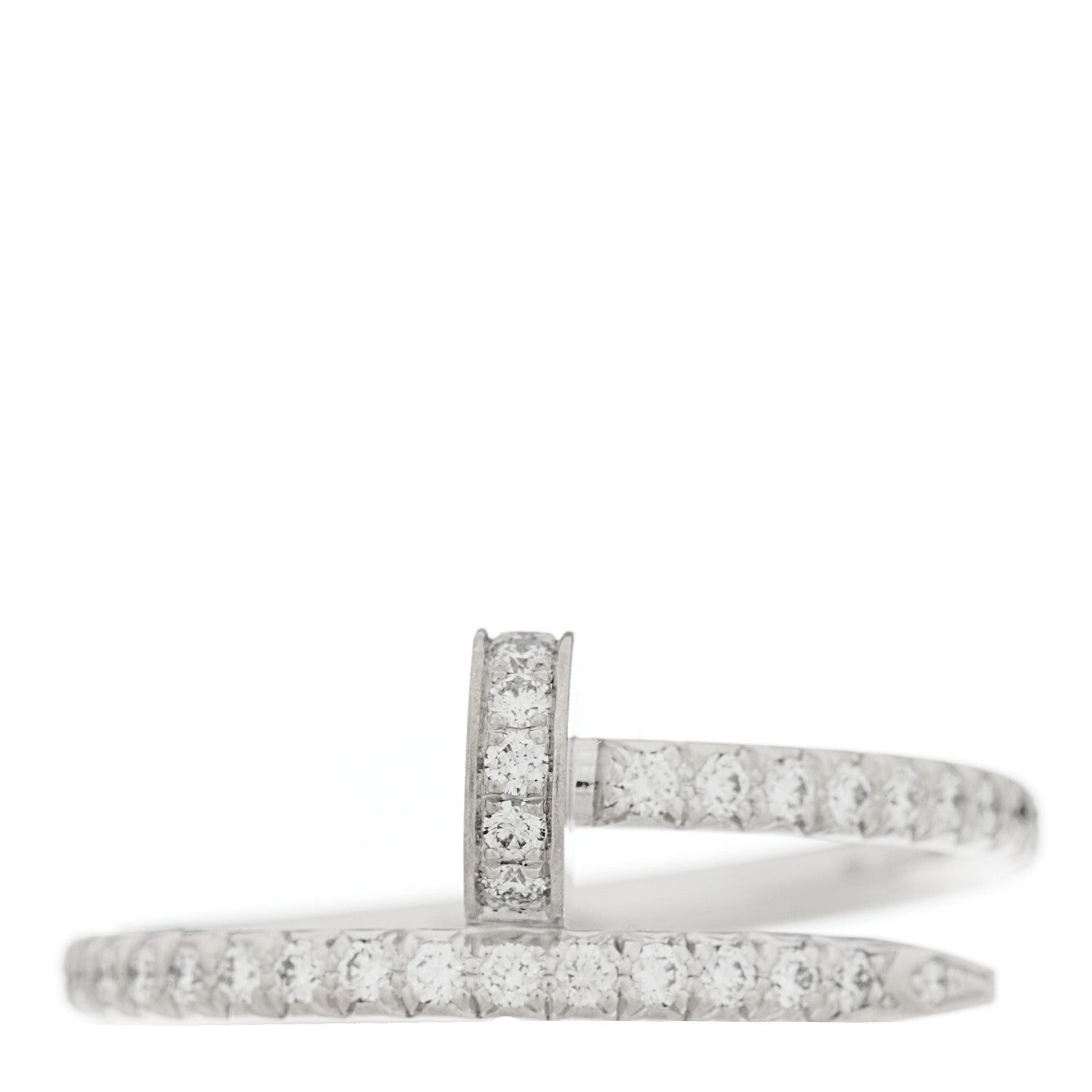 18K White Gold Diamond Juste Un Clou Paved Ring 50 5.25