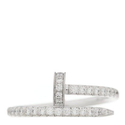 Cartier 18K White Gold Diamond Juste Un Clou Paved Ring 50 5.25 1 of 6