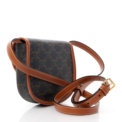 Celine Canvas Calfskin Triomphe Mini Besace Tan 3 of 12