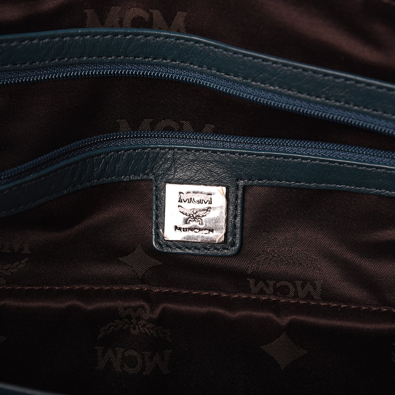 MCM Visetos Medium Traveler Weekender Bag Teal 5 of 8