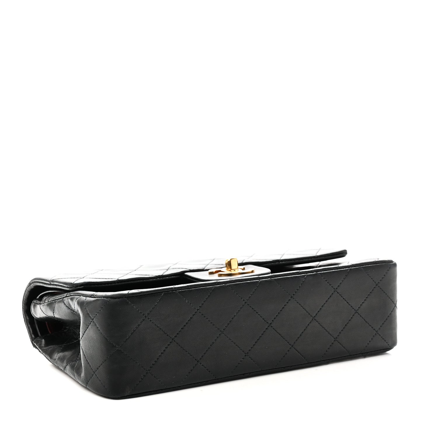 Lambskin Quilted Small Double Flap Black