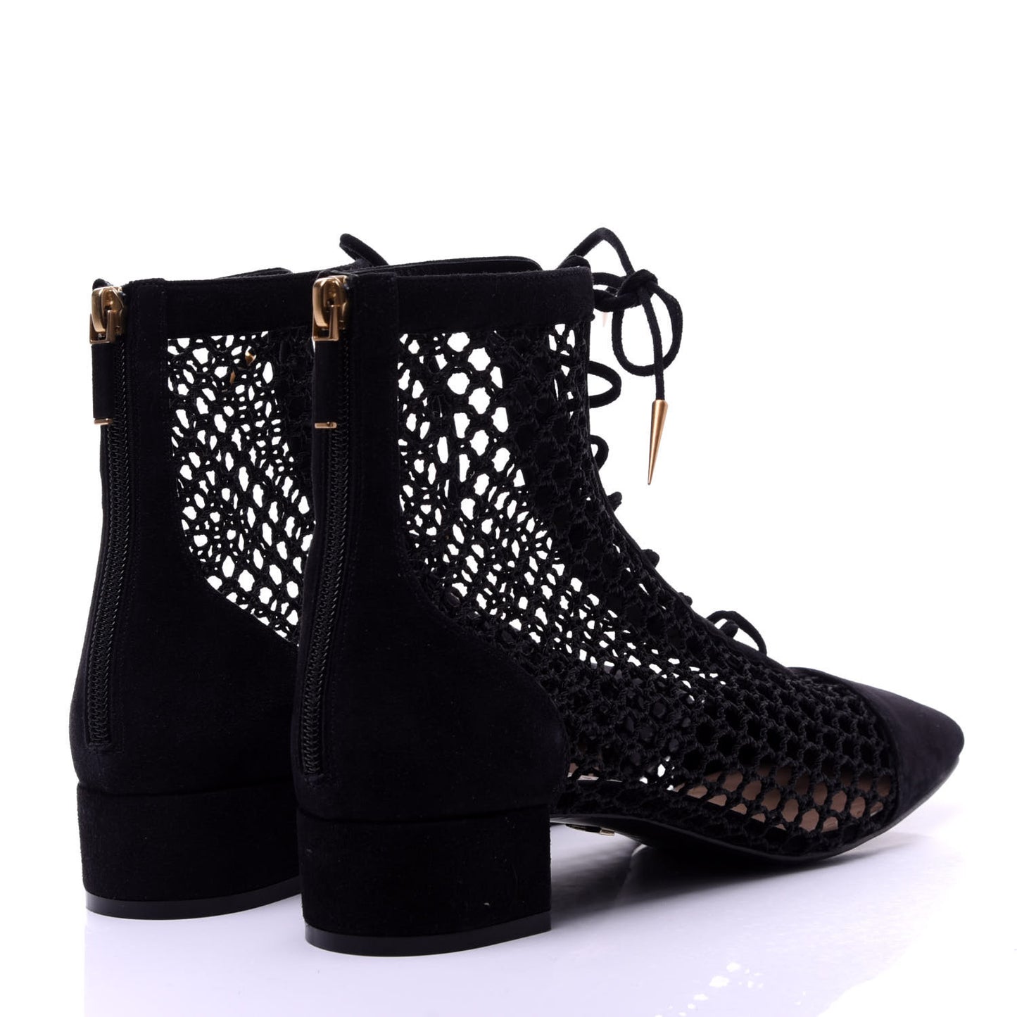 Suede Resille Naughtily-D 30mm Ankle Boots 39.5 Black