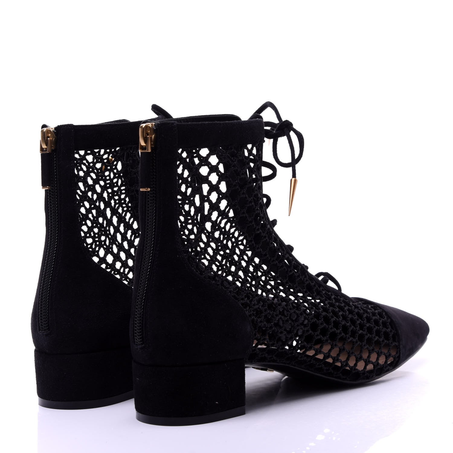 Christian Dior Suede Resille Naughtily-D 30mm Ankle Boots 39.5 Black 3 of 11
